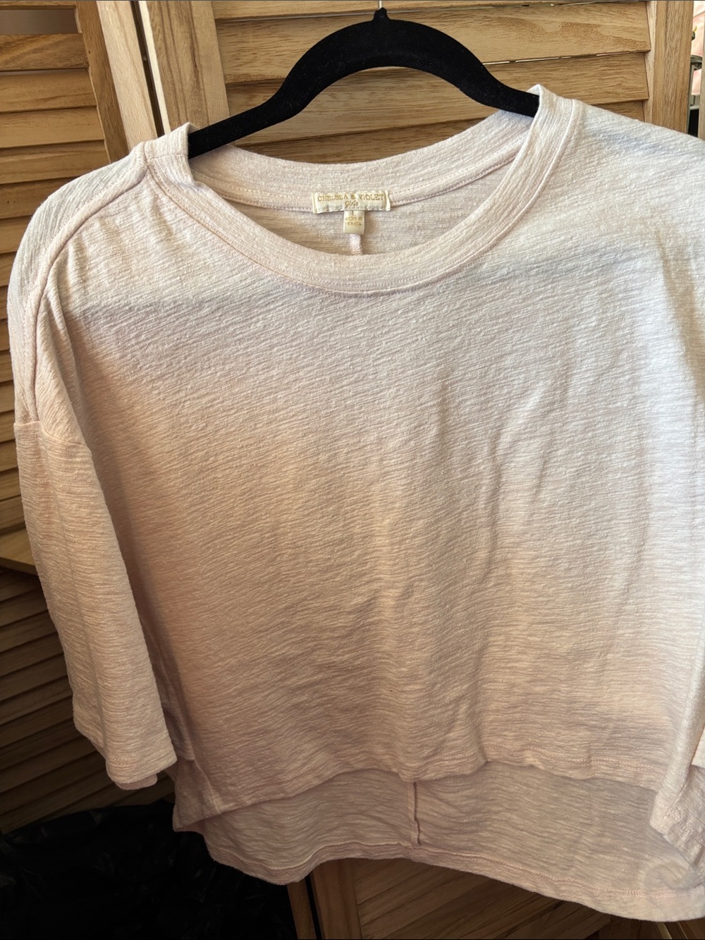 Chelsea & Violet Layered-Hem Short Sleeve Top Large